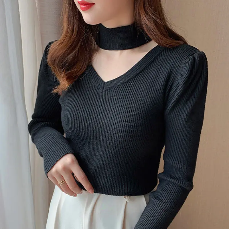 Top Trends: Fashion Solid Color Spliced Hollow Out Sweaters Women's Clothing 2023 Autumn Winter New Loose Knitted Pullovers All-match Tops Shoppable Styles - Image 3