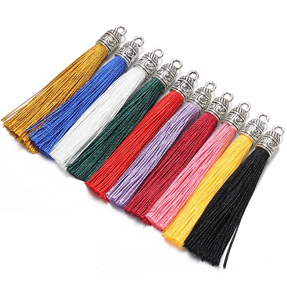 Top Trends: 10-20pcs 5cm Mix Silk Tassel With Caps Tassels Pendants DIY Earrings Charm For Jewelry Making Components Accessories DIY Shoppable Styles