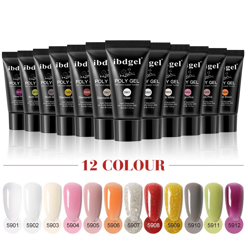 Top Trends: Poligel 30ml Uv Gel Nail Polish Led 12 Colors Coat Acrylic Extension Prolong Fast Builder Soak Off Nails Polish Shoppable Styles