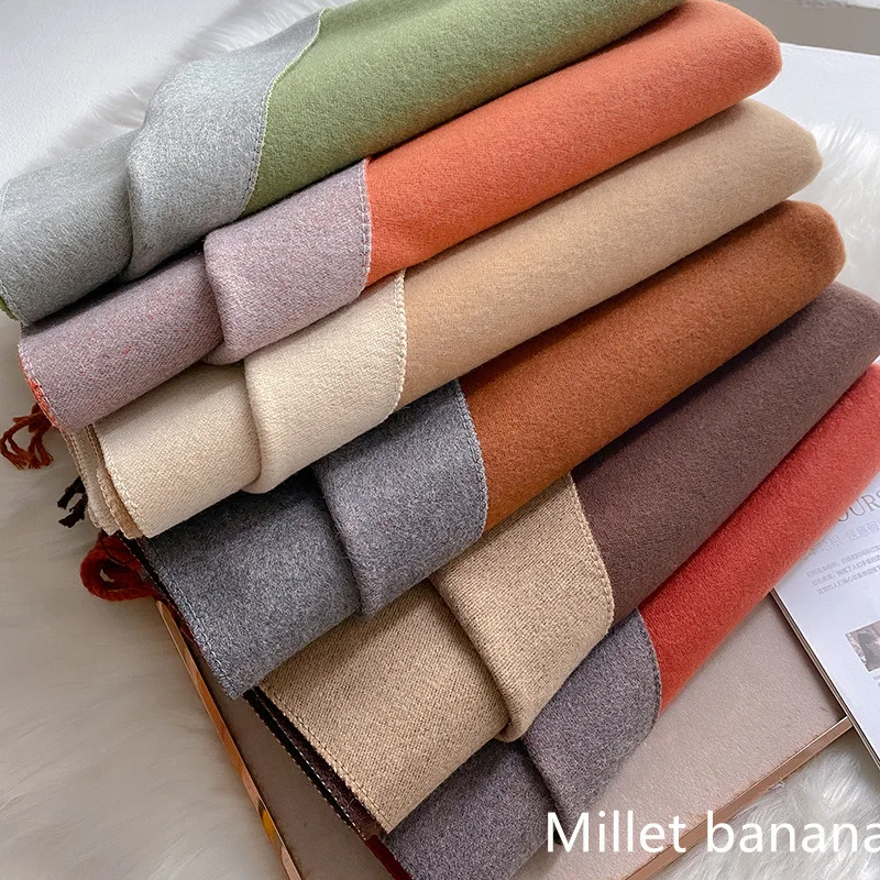 Top Trends: Designer Brand Women Scarf Winter Cashmere Shawl Wraps Warm Solid Color Scarves Pashmina Blanket Female Foulard Bufandas 2023 Shoppable Styles