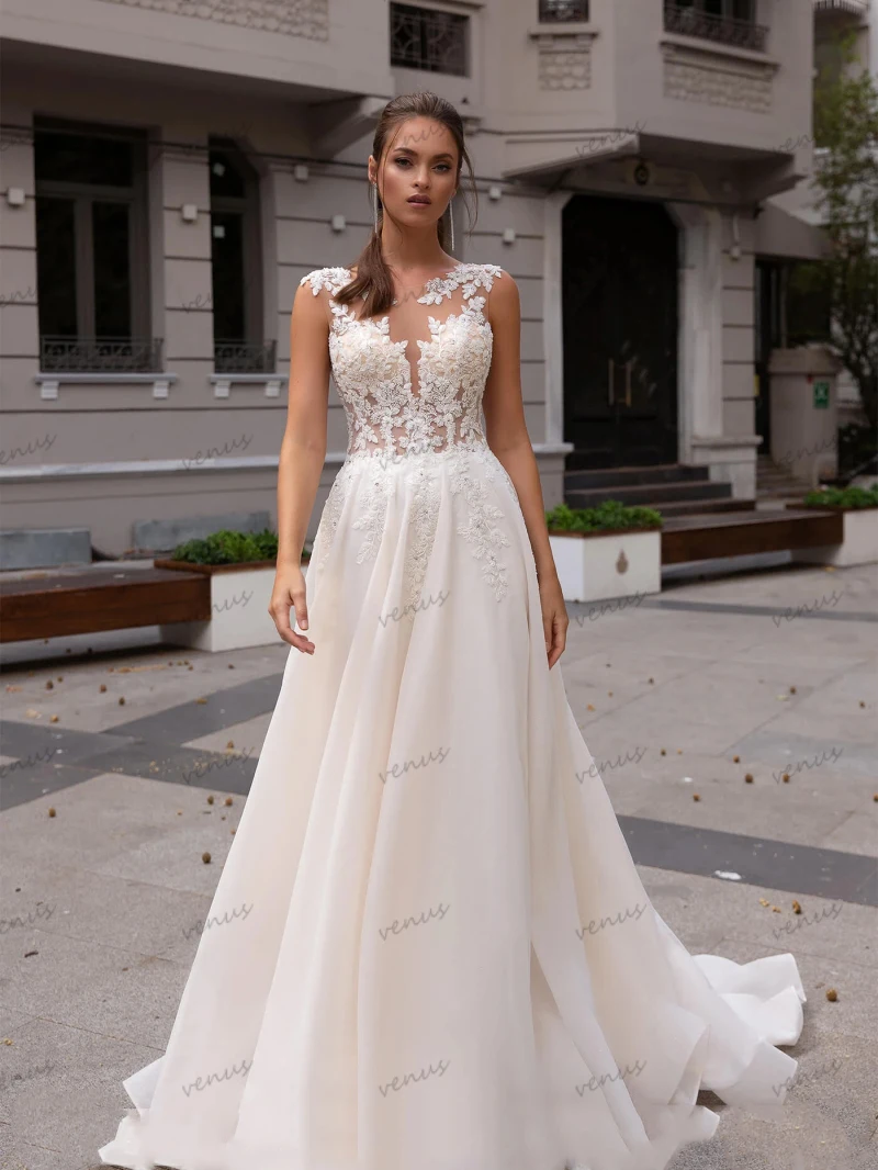 Top Trends: Vintage Wedding Dresses Graceful Bridal Gowns Lace Appliques A-Line Sleeveless Robes For Formal Party Elegant Vestidos De Novia Shoppable Styles