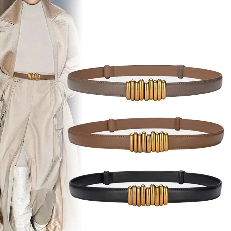 Top Trends: New Ladies Adjustable Genuine Leather Belts Bandwidth Belts Dress Decoration Versatile Designer High Quality Women&#039;s Waistband Shoppable Styles