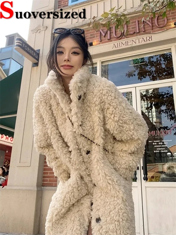 Top Trends: Thicken Lambwool Faux Fur Overcoats High Quality Stand Collar Teddy Chaquetas Luxury Warm Winter Jackets Women Korean Furry Coat Shoppable Styles