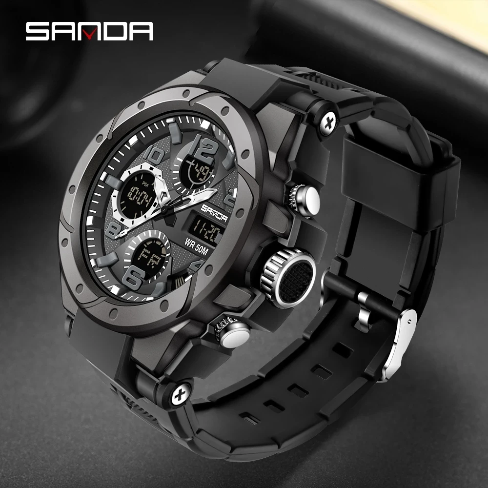 Top Trends: SANAD Top Brand Luxury Men&#039;s Watches Sports Wristwatch 5ATM Waterproof Quartz Watch Men S Shock Clock Man Relogio Masculino 6008 Shoppable Styles