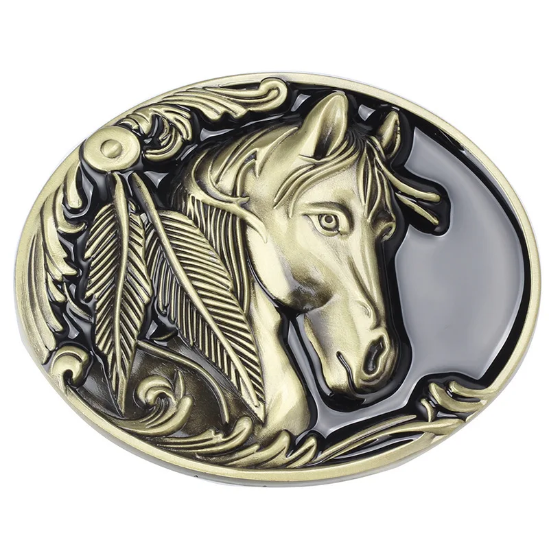 Top Trends: Simple Horse Head Belt Buckle Paint Horse Series Belt Buckle Metal K100 Shoppable Styles