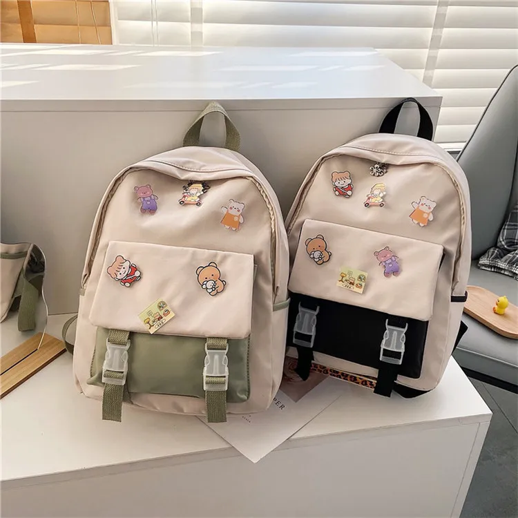 Top Trends: Female Rucksack Korean Version Harajuku Campus Junior High College Student Backpack Plaid Girl Bag For School Bookbag Schoolbag Shoppable Styles