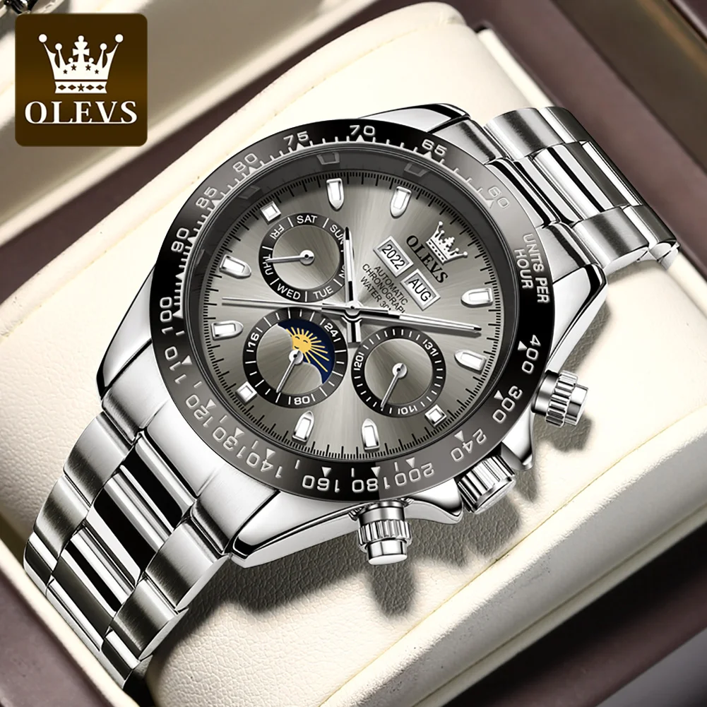 Top Trends: OLEVS Automatic Mechanical Watches For Men Stainless Steel Strap Luxury Brand Luminous Waterproof High Quality Man Wrist Watch Shoppable Styles