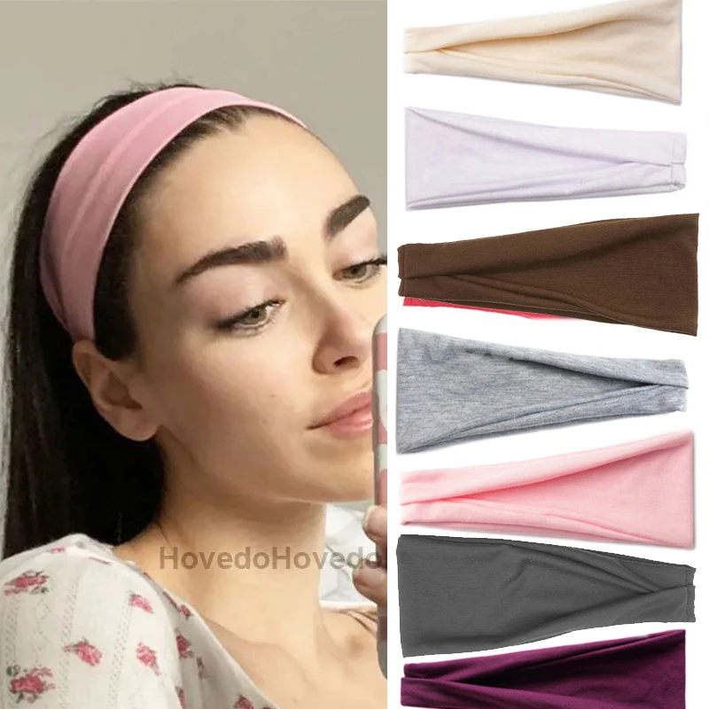 Top Trends: Women Headband Solid Color Wide Turban Twist Knitted Cotton Sport Yoga Hairband Twisted Knotted Headwrap Winter Hair Accessories Shoppable Styles