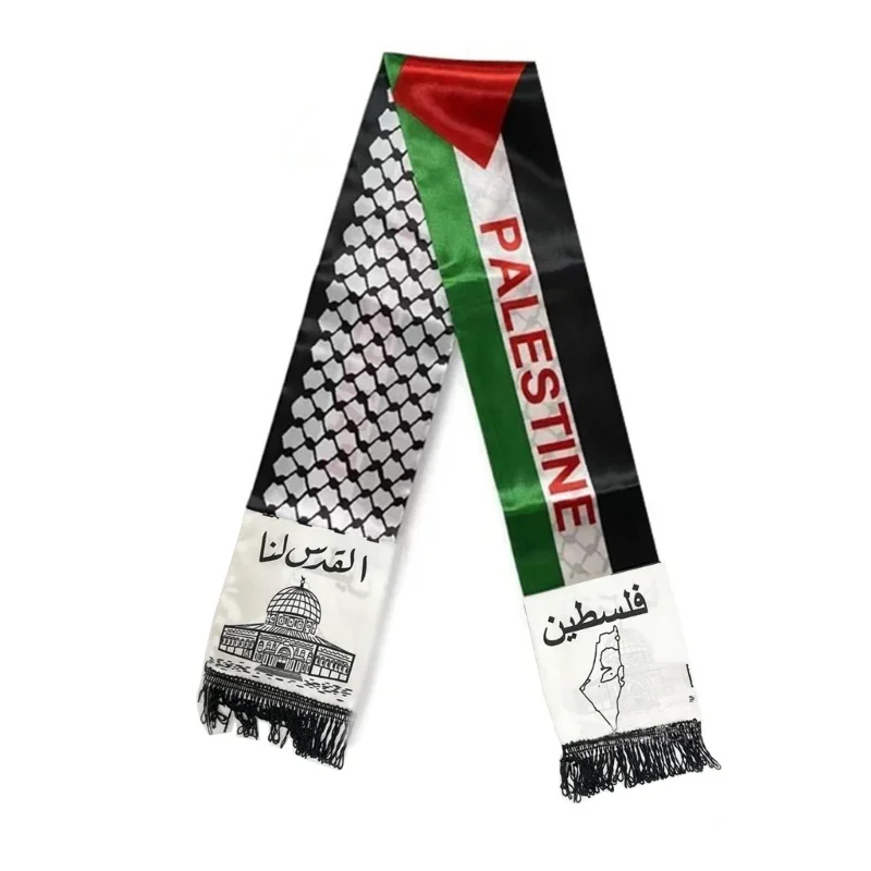 Top Trends: Aerlxemrbrae Palestine Flag Custom Scarf Palestine National Day 14*130cm Scarf Printing Satin Palestinian Flag Scarf Shoppable Styles - Image 5