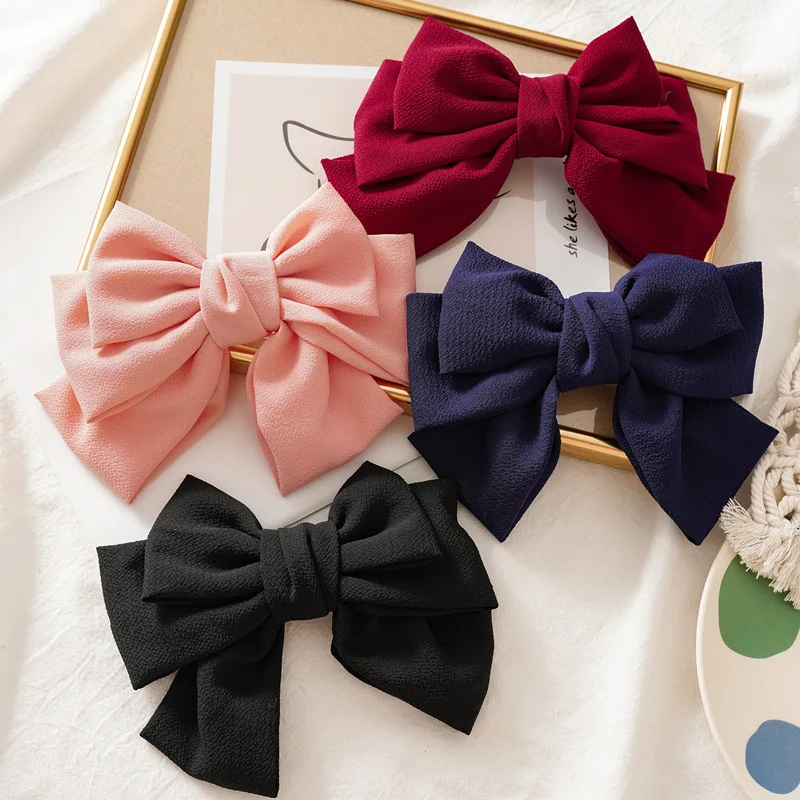 Top Trends: New Ribbon Bow Hair Pins For Women Girls Large Cloth Art Bowknot Spring Clip Headpiece Fashion Jewelry Korean Hair Accessories Shoppable Styles