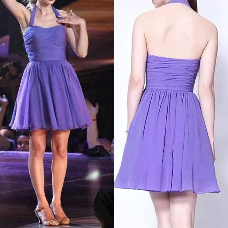 Top Trends: Purple Short Cocktail Homecoming Dresses For Special Events Tulle Halter Backless A-Line Gala Prom Party Graduation 2023 Summer Shoppable Styles