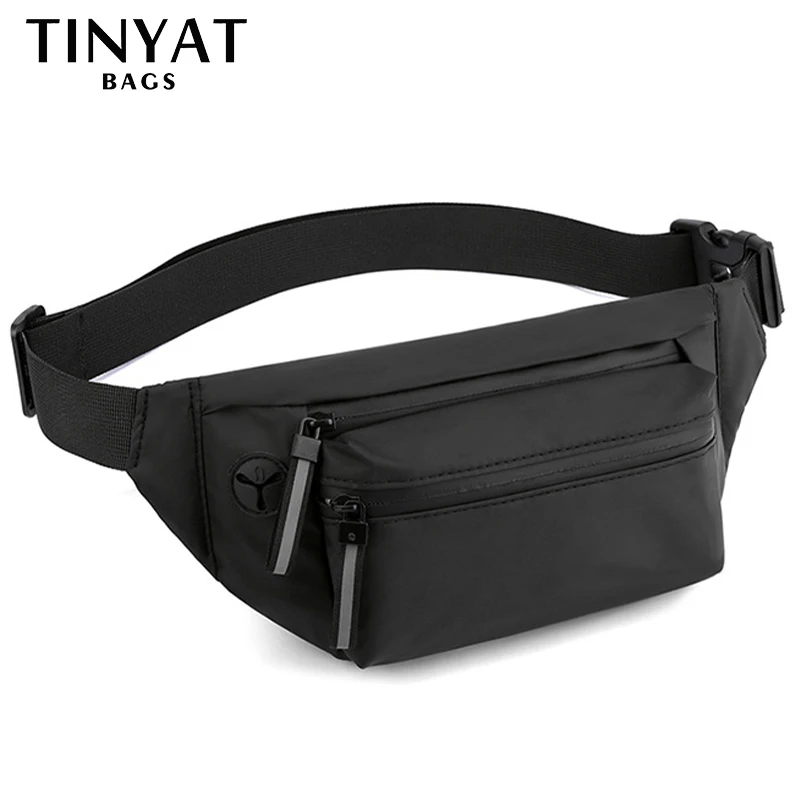 Top Trends: TINYAT Nylon Men's Belt Bag Pouch Travel Sports Running Male Waist Bag Large Purse Phone Fanny Pack Waterproof Bum Shoulder Bag Shoppable Styles