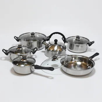 Mainstays 12pc Ceramic Cookware Set, Blue Linencookware pots and pans set