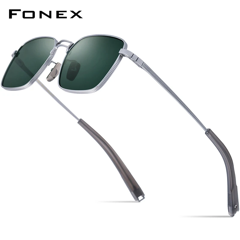 Top Trends: FONEX Titanium Sunglasses Men 2023 New Fashion Retro Vintage Square High Quality Nylon Lens UV400 Sun Glasses Women MRX-8827T Shoppable Styles