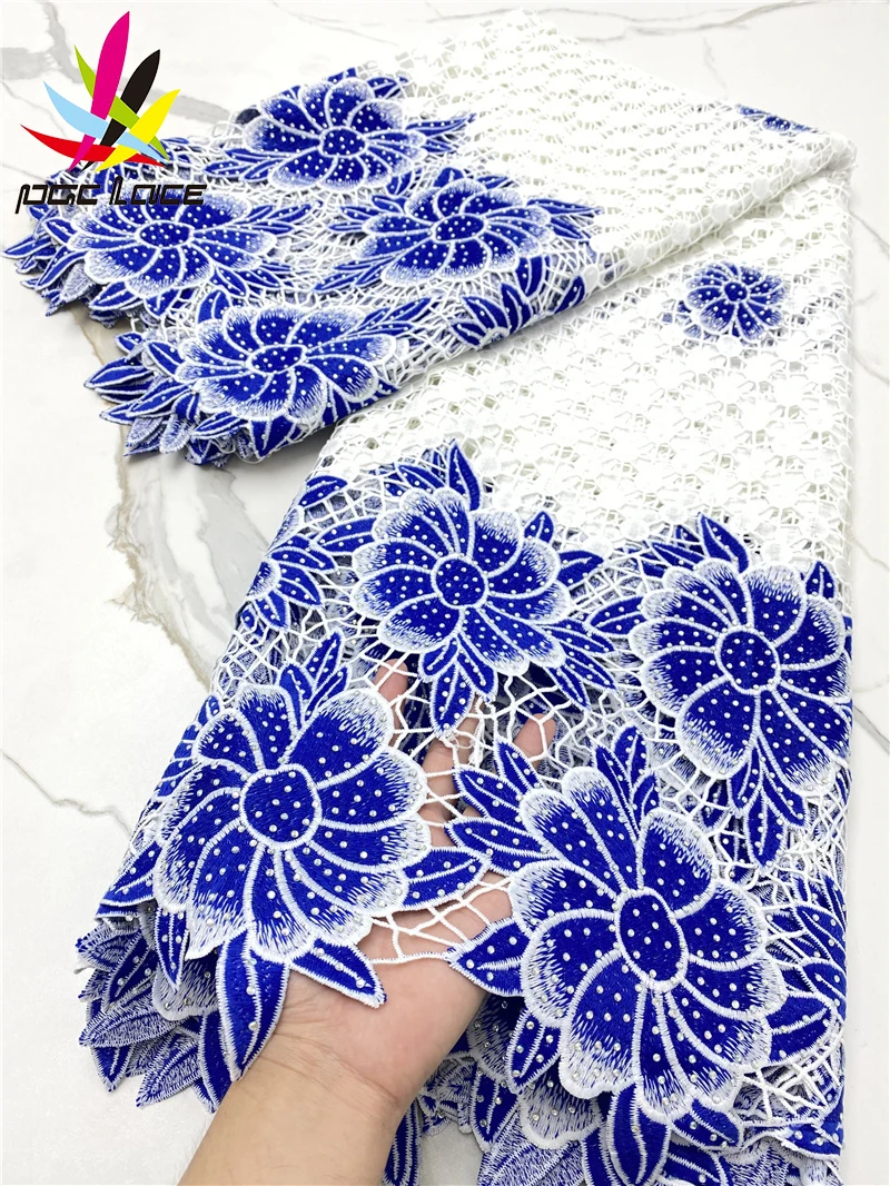 Top Trends: PGC Guipure Cord Lace Fabric 2023 High Quality African Water Soluble Lace Fabric For Nigerian Wedding Party Dress Sew Shoppable Styles