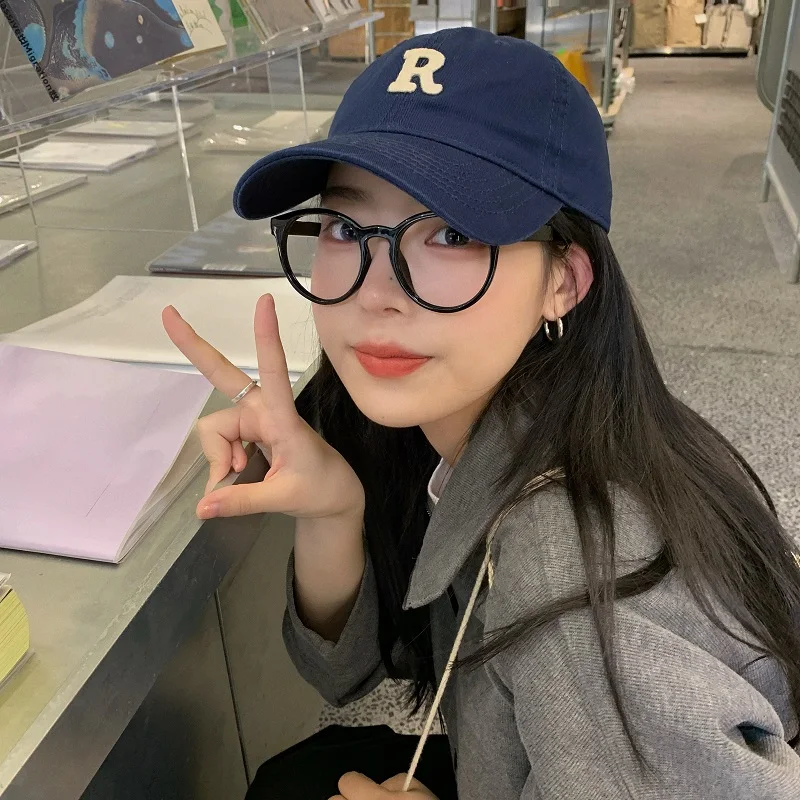 Top Trends: 2022 Hat Female Online Influencer R Alphabet Peaked Cap Trendy Ins Korean Style All-Matching Sun Hat Style New Baseball Cap Shoppable Styles