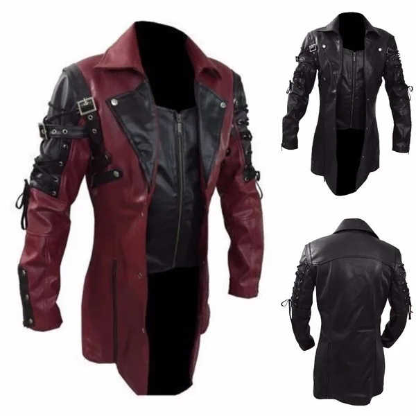 Top Trends: Men's Pu Leather Overcoat Large Leather Jacket Halloween Costume Shoppable Styles