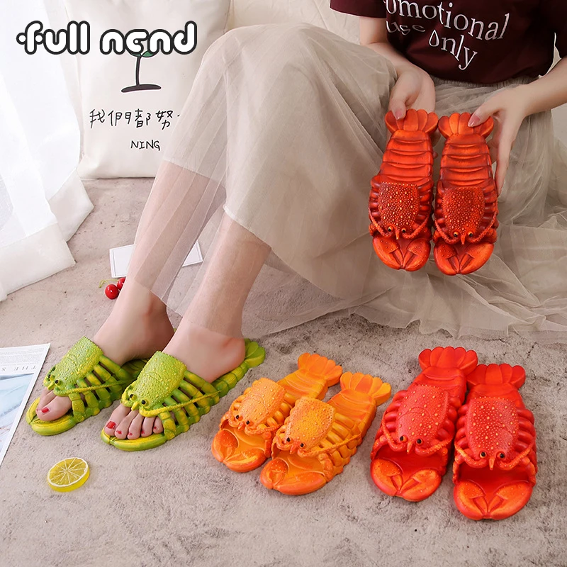 Top Trends: Women Men Unisex Summer Funny Lobster Non-slip Slippers Bathroom Slipper Soft Outdoor Sandals Fashion Beach Parent-child Shoes Shoppable Styles