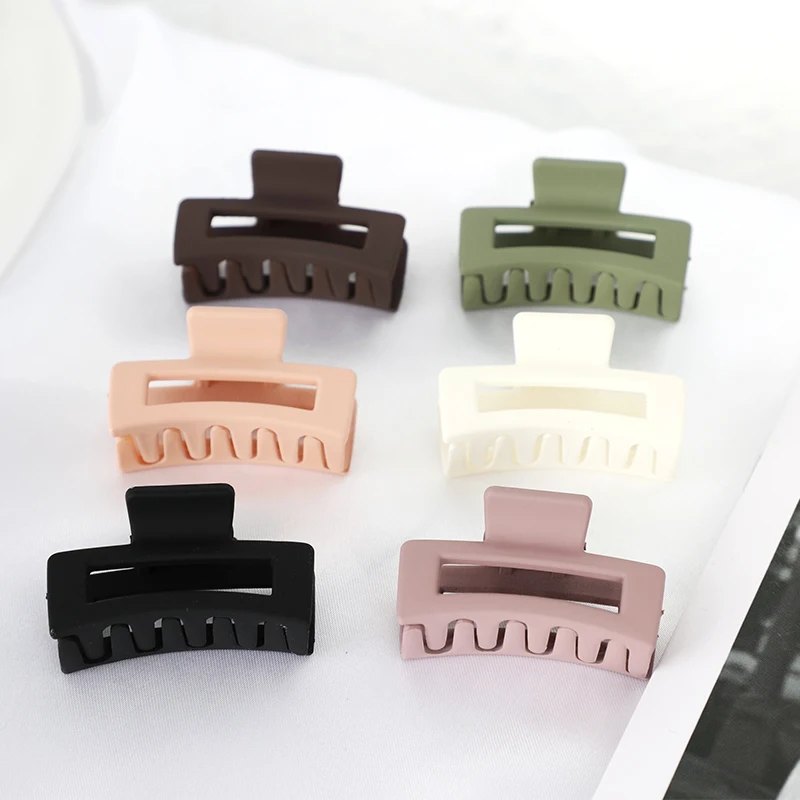 Top Trends: Hollow Square Macaron Color Small Hair Claws Acrylic Hair Clip Hairpins Barrettes Ponytail Clip Crabs Hair Accessories For Women Shoppable Styles - Image 2