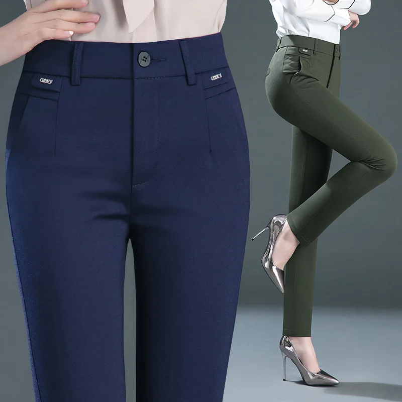 Top Trends: Multiple Pockets Y2k Clothes Straight Leg Pants Elegant Woman Dress Pants Women's Stretch Casual Trousers Clothing Shoppable Styles