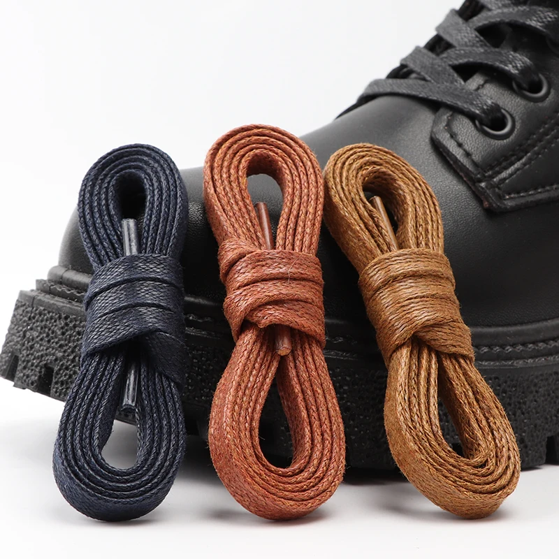 Top Trends: Cotton Waxed Shoelaces Flat Shoe Laces Oxford Boots Laces For Shoes Waterproof Leather Shoelace 60 / 80 / 100 / 120 / 140 / 180cm 1Pair Shoppable Styles