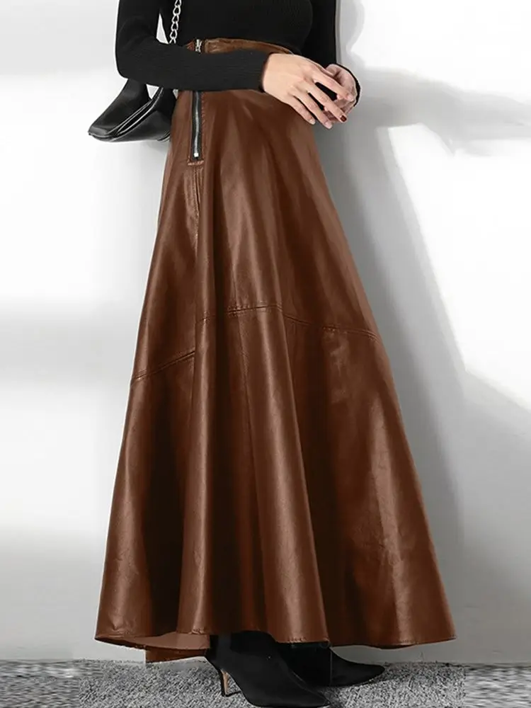 Top Trends: Women&#039;s Elegant OL Long Saias 2023 Fashion Solid Mujer Faldas ZANZEA PU Leather Maxi Skirts Casual High Waist Zipper Jupe Femme Shoppable Styles