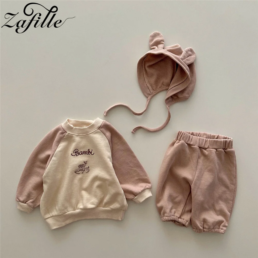 Top Trends: ZAFILLE Deer Embroidery Baby Winter Clothes Set Twins Matching Outfits Bodysuit+ Pants With Hat Party Boys Costume Girls Suits Shoppable Styles - Image 4