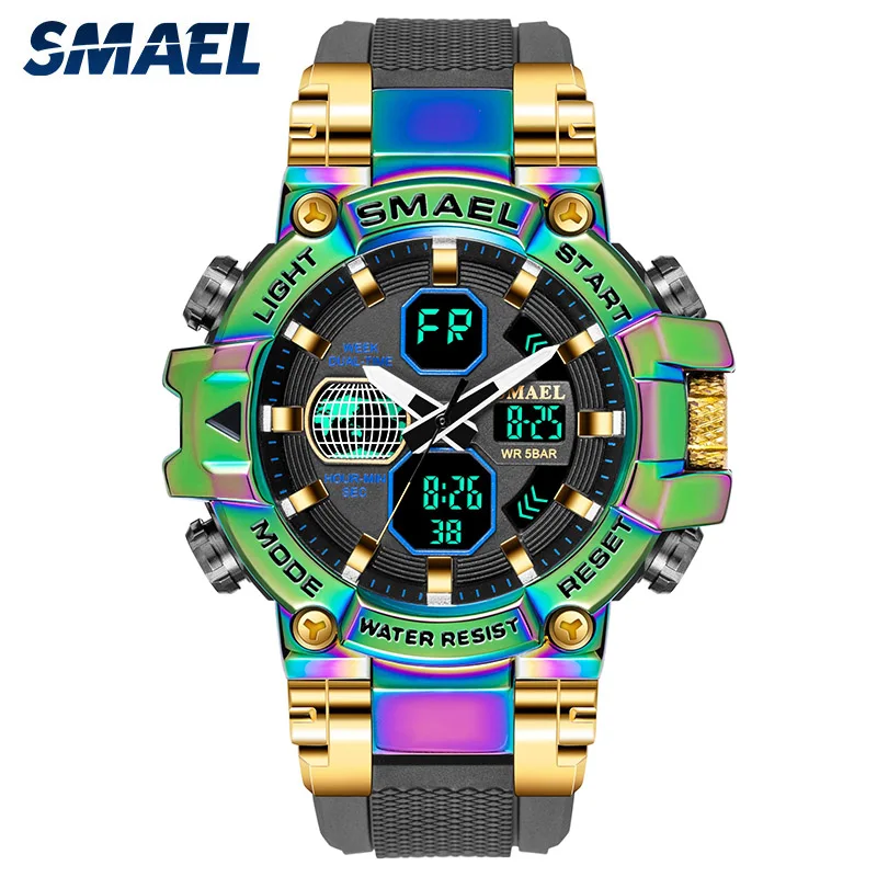 Top Trends: Men Military Watches SMAEL Clock Men Digital Wristwatches Dual Time LED Bracelet Relogio Masculino 8027 Sport Watch Waterproof Shoppable Styles