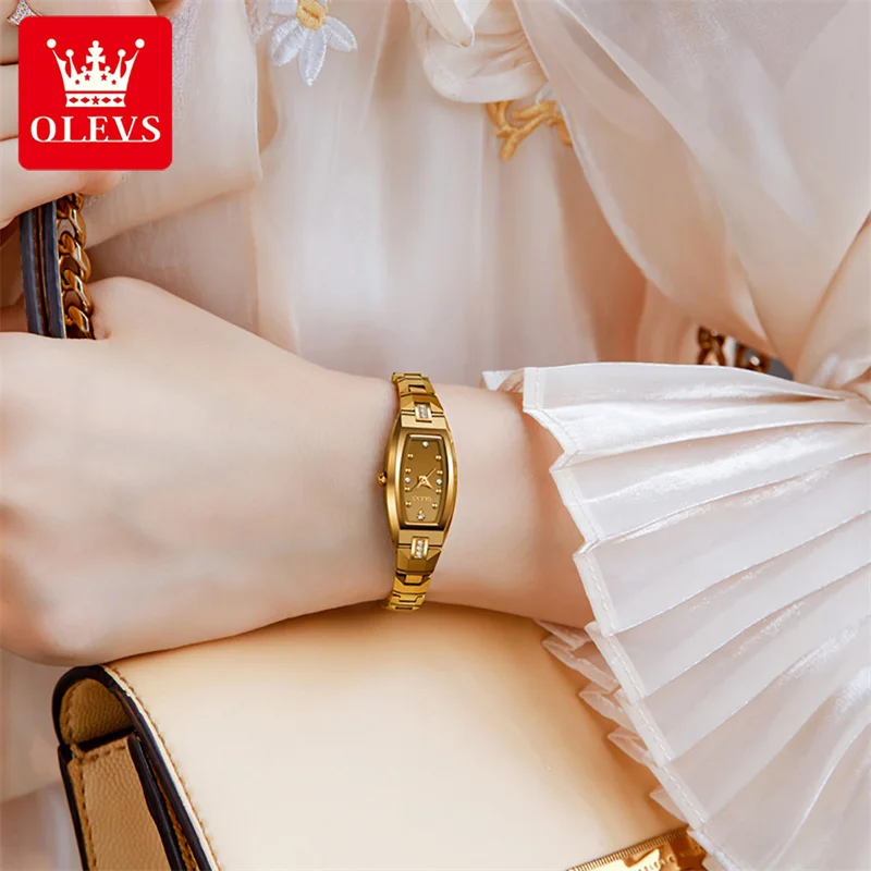 Top Trends: OLEVS Gold Tungsten Steel Women Watches Ultra-thin Luxury Fashion Ladies Waterproof Quartz Watch Relogio Feminino Reloj 2023 Shoppable Styles