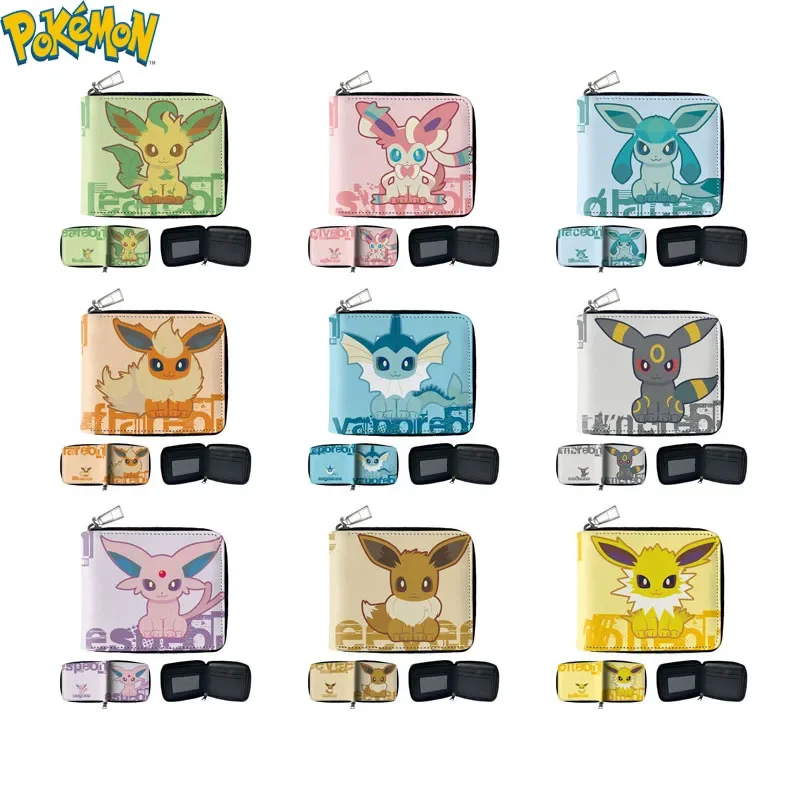 Top Trends: Original Pokemon Cartoon Wallet Pikachu Eevee Gengar Jigglypuff Printing Short Pu Anime Coin Purse Card Holder Kid Birthday Gift Shoppable Styles