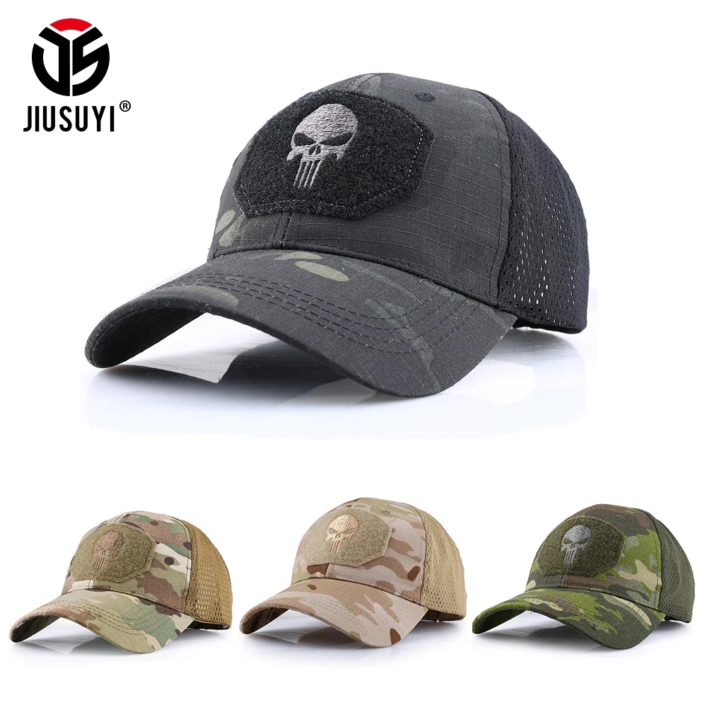 Top Trends: Camouflage Military Tactical Baseball Cap Outdoor Hunting Skull Trucker Hat Mesh Adjustable Snapback Sun Visor Caps Mens Womens Shoppable Styles