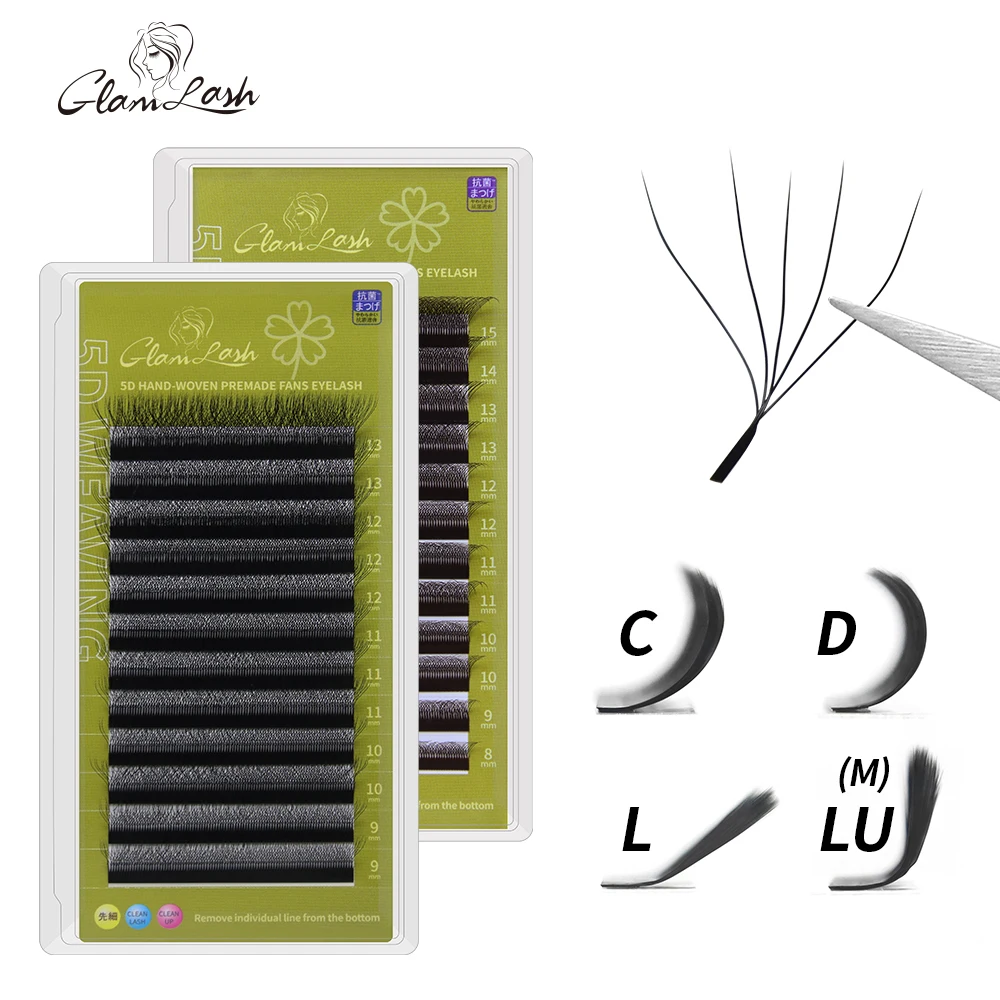 Top Trends: GLAMLASH 3D 4D 5D W Shaped Eyelash Lashes Easy Fan Eyelash Extensions Wholesales YY Premade Volume 12 Rows W Style Natural Soft Shoppable Styles