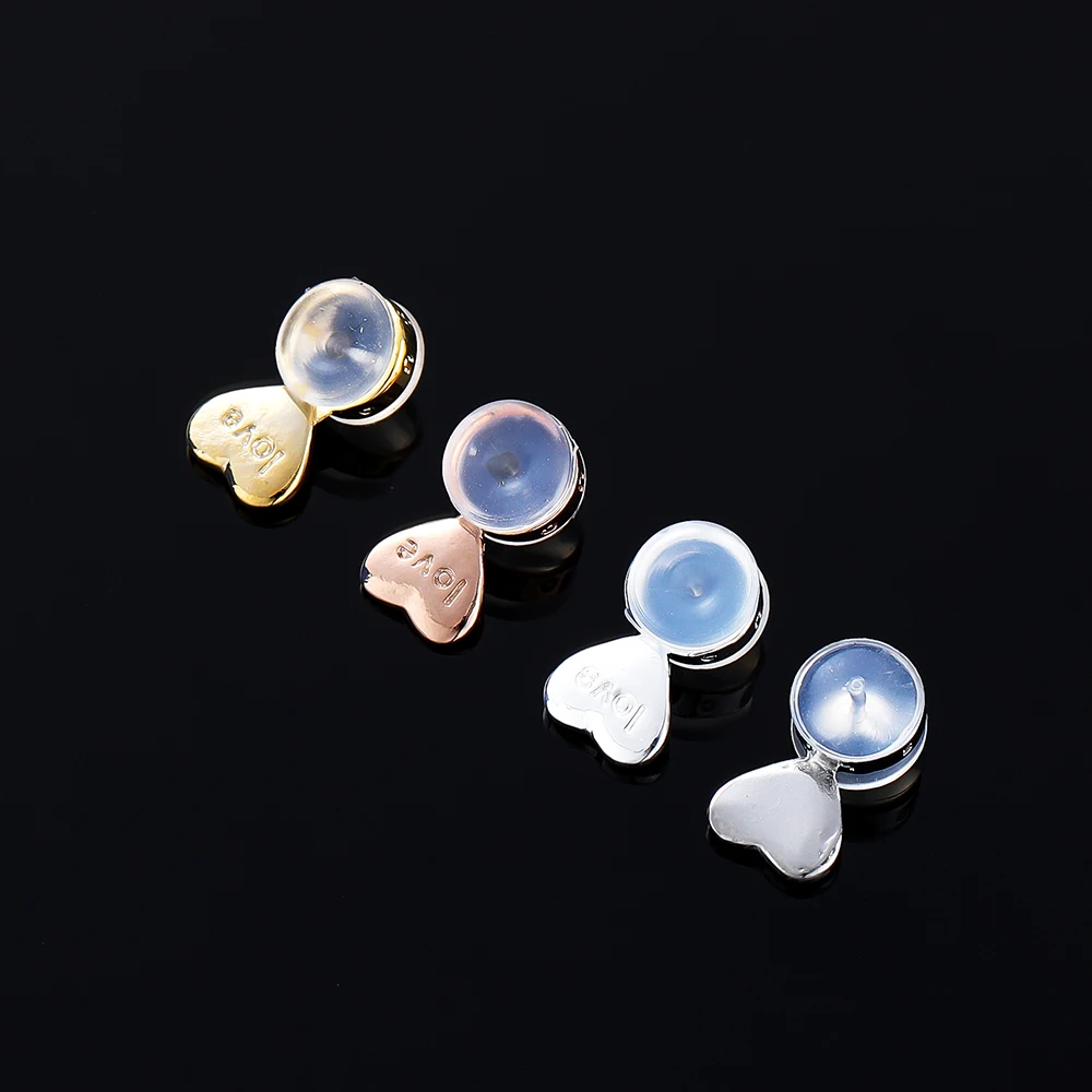 Top Trends: 10Pcs Silicone Heart Love Earring Lifters Ear Backs Stopper Adjustable Hypoallergenic Ear Lobe Support For DIY Jewelry Findings Shoppable Styles