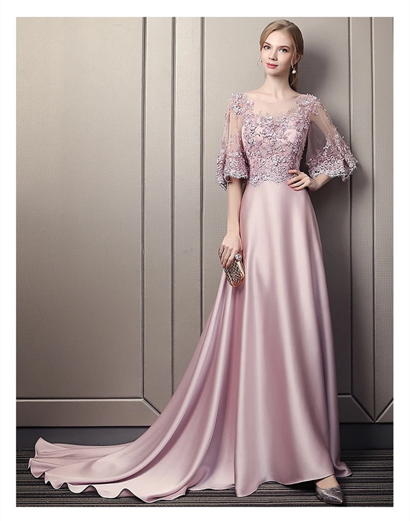 Top Trends: Ladies Dresses For Special Occasions A-Line Mother Of The Bride Dresses Elegant Luxury Half Sleeves Wedding Guest Evening Gowns Shoppable Styles