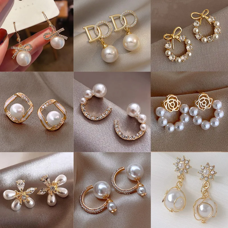 Top Trends: Fashion Creativity Design Pearl Geometry Earring For Charm Woman Wedding Elegant Romantic Ear Jewelry Accessories Shoppable Styles