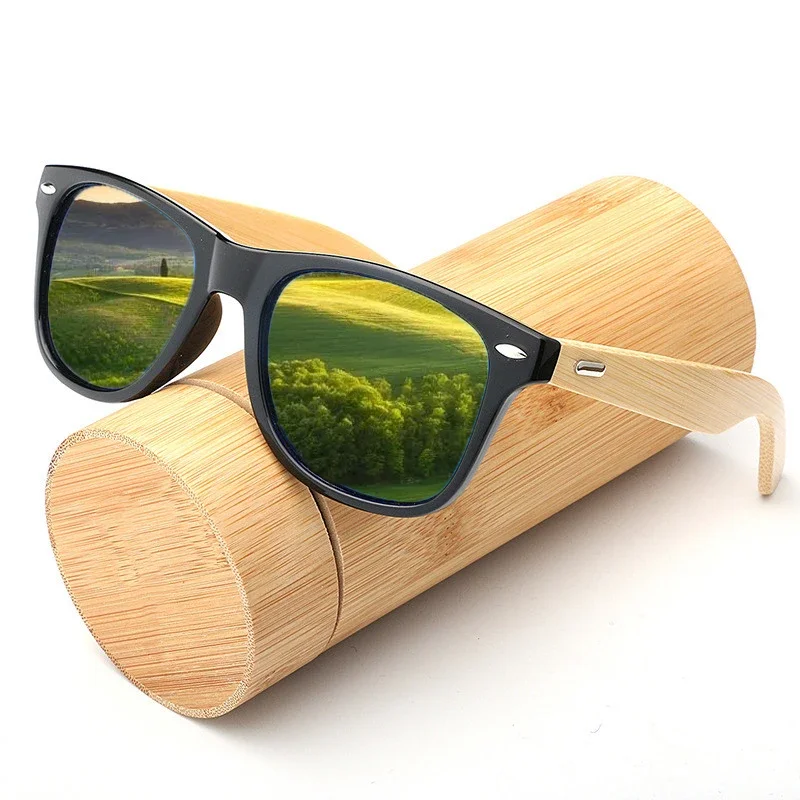 Top Trends: Fashion Wood Men's Ultraviolet Sunglasses Classic Male Driving Riding UV400 Sports Sun Glasses Eyewear Wooden Bamboo Eyeglasses Shoppable Styles