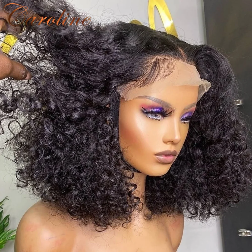 Top Trends: Short Curly Bob Brazilian Human Hair Lace Front Wigs 13X4 Lace Frontal Deep Wave Wig For Black Women 180 Density Guless Wigs Shoppable Styles