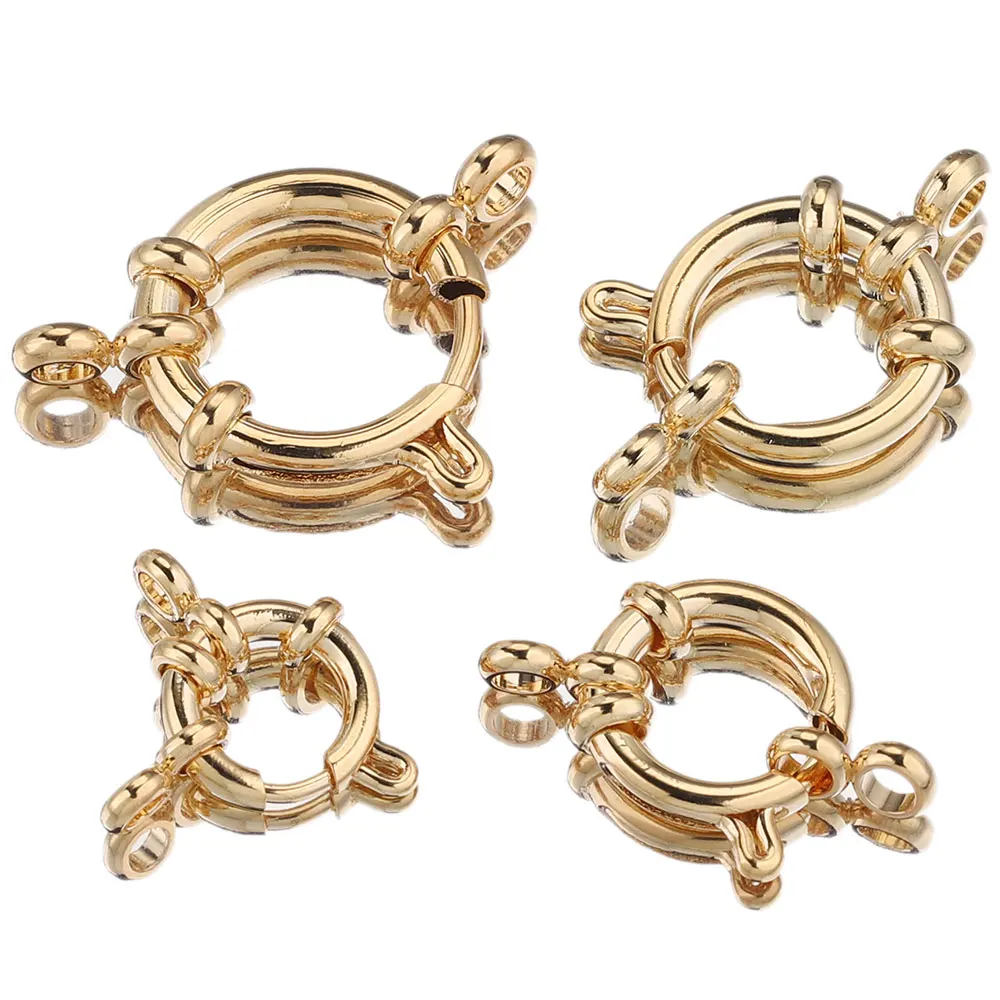 Top Trends: 4pcs Stainless Steel Gold Chic Round Spring Lobster Clasp Hooks Connectors Necklace For DIY Jewelry Making Supplies Accessories Shoppable Styles