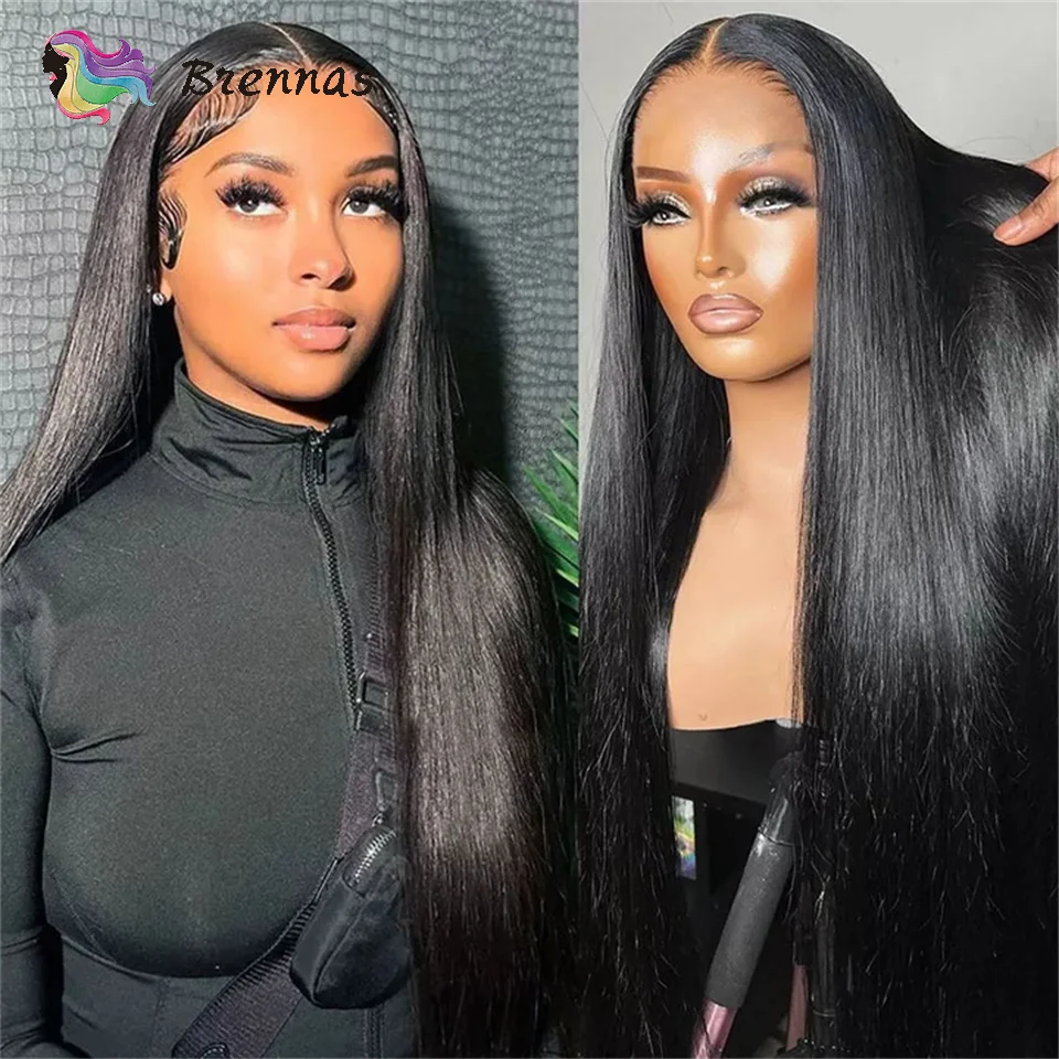 Top Trends: 28Inch Pre Cut Wear And Go Straight Lace Front Wig Preplucked Lace Glueless Straight Human Hair Lace Wig For Women Ready To Wear Shoppable Styles