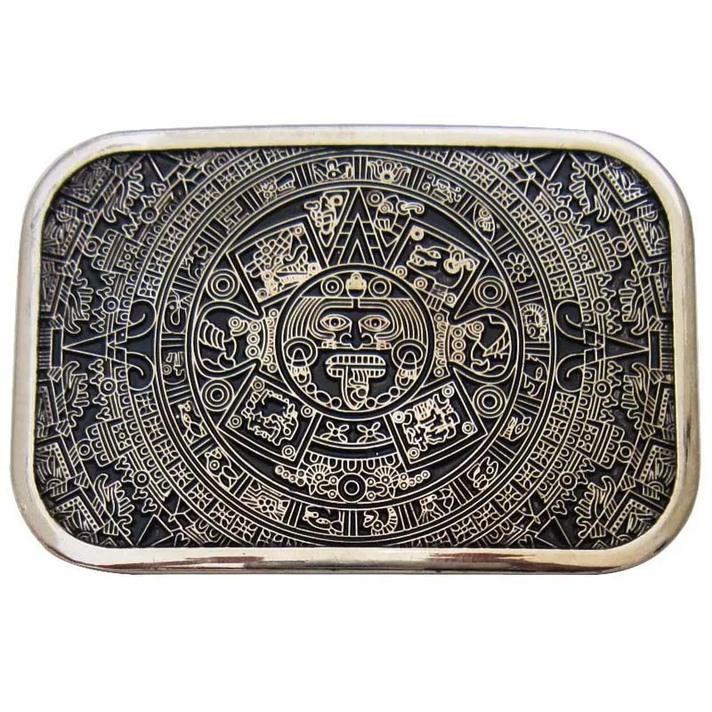 Top Trends: Cheapify Dropshipping Square Zinc Alloy Metal Maya Solar Calendar Belt Buckle For Men 40mm Shoppable Styles