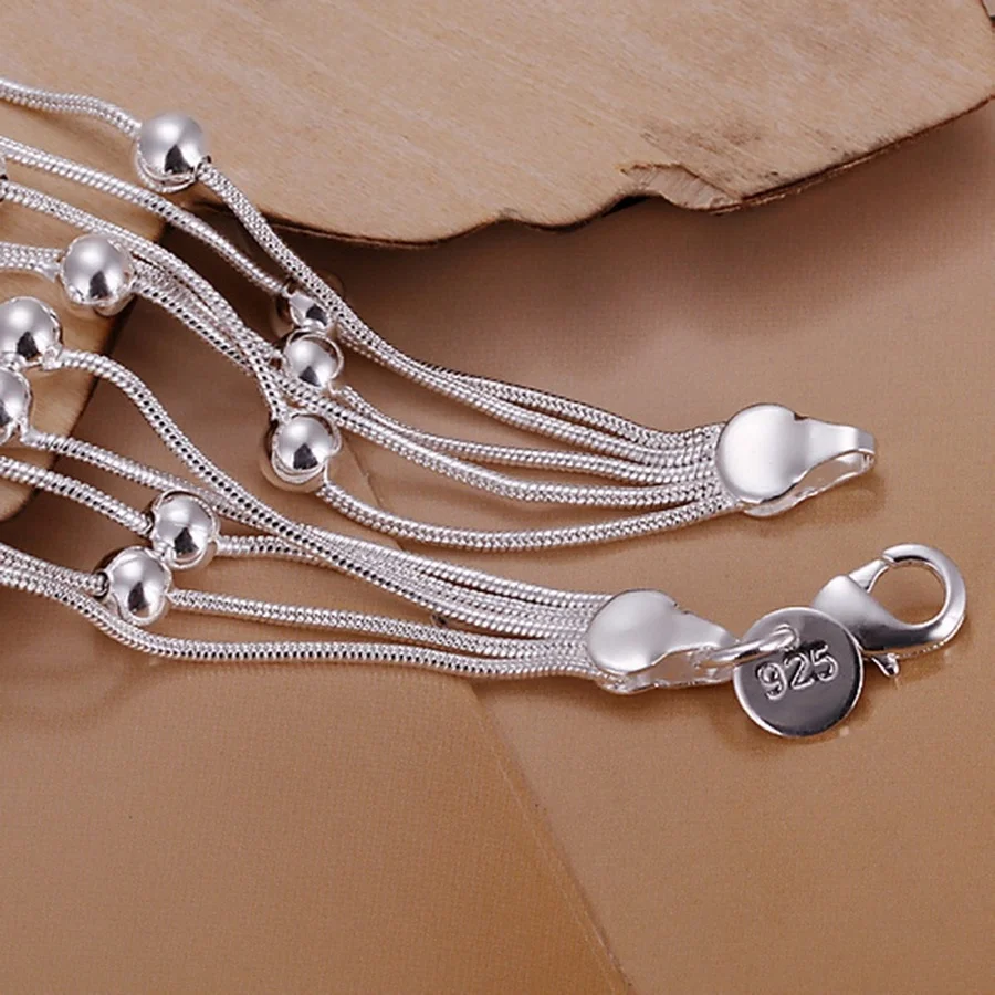 Top Trends: Hot Sell Fashion Fine Product 925 Sterling Silver Jewelry Chain Beads Bracelets For Cute Lady Women Gifts Free Shipping H234 Shoppable Styles - Image 4