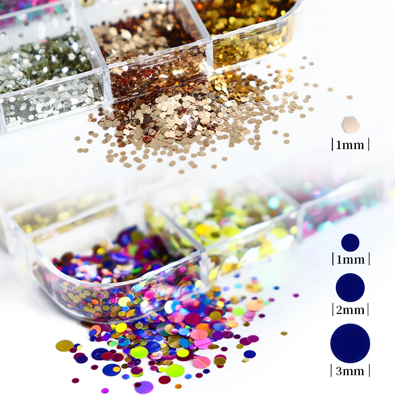 Top Trends: Circle Dot Glitter Sequins Nail Art Decoration Mix Color Round Flakes Designs For DIY Nail Polish Confetti Manicure Accessories Shoppable Styles - Image 5