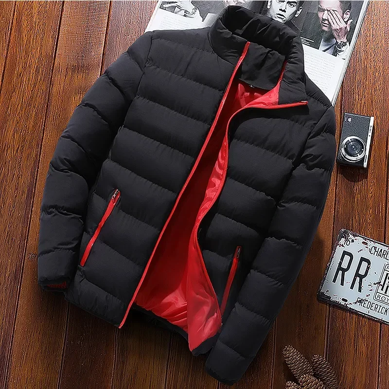 Top Trends: Mens Winter Jackets Fashion Casual Windbreaker Stand Collar Thermal Coat Outwear Oversized Outdoor Camping Jacket Male Clothes Shoppable Styles