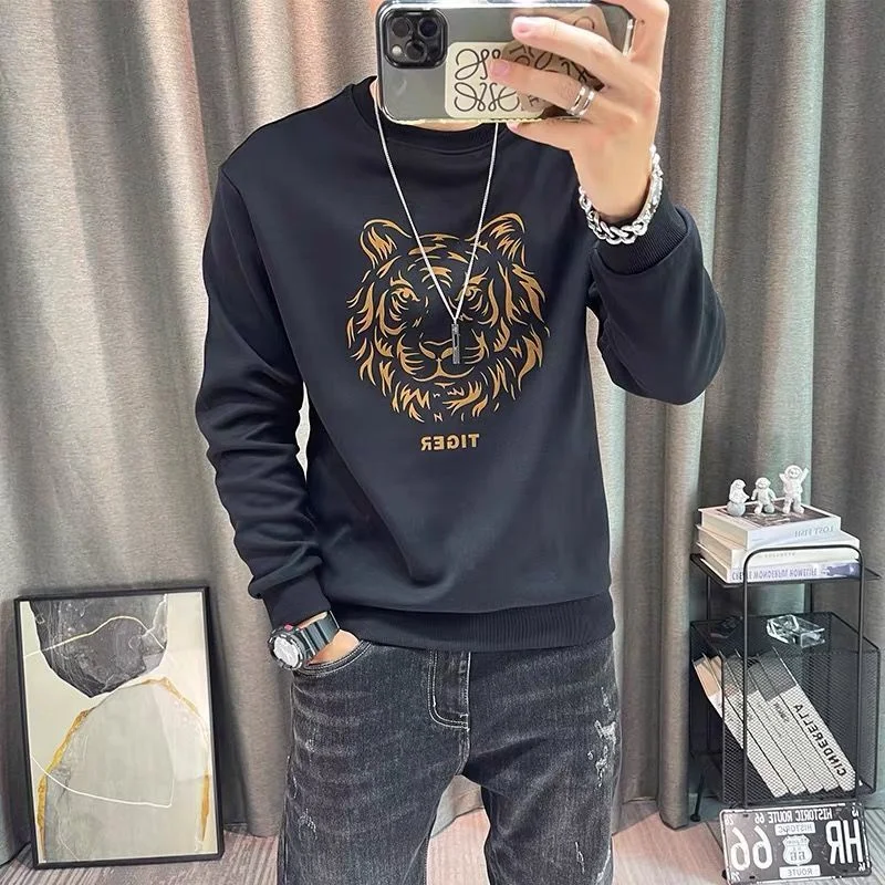 Top Trends: Animal Hoodies For Men Hatless Sweatshirt Tiger Head Graphic T Shirt Printing Oversized Men's Clothing Tops Pullover Sweatshirt Shoppable Styles