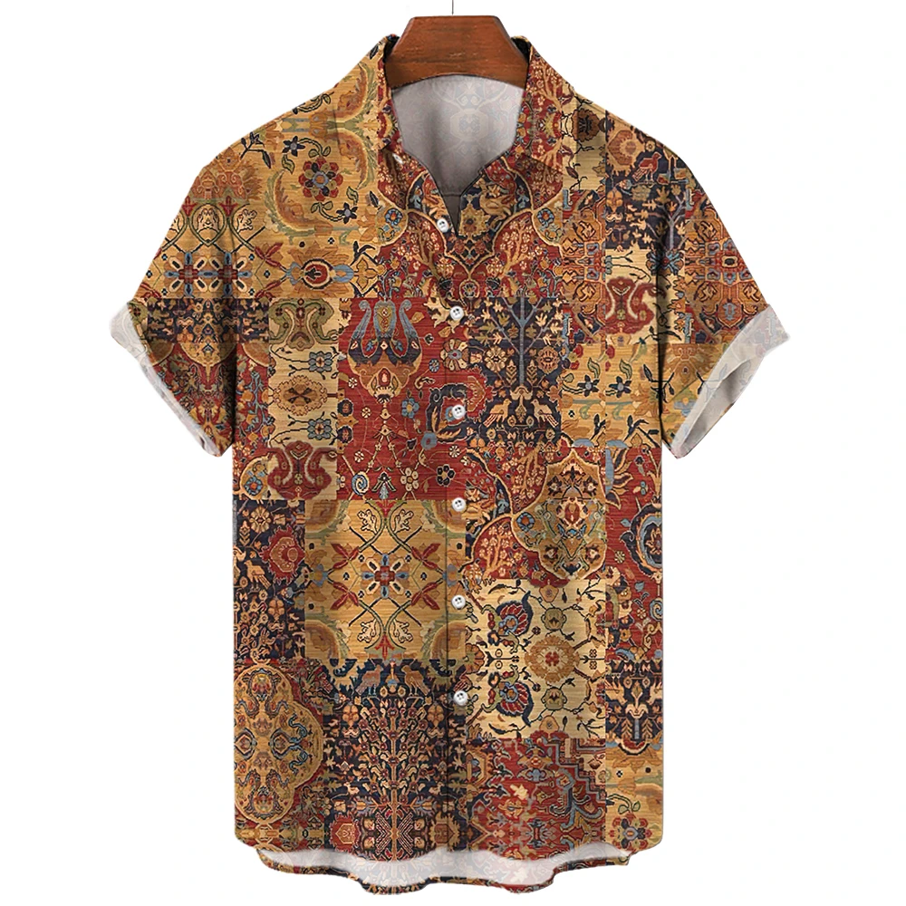 Top Trends: 2023 Men&#039;s Clothing 3D Hawaiian Shirt Men Fashion Cashew Flower Geometric Printed Shirts Single-breasted Shirt For Men Tops Shoppable Styles