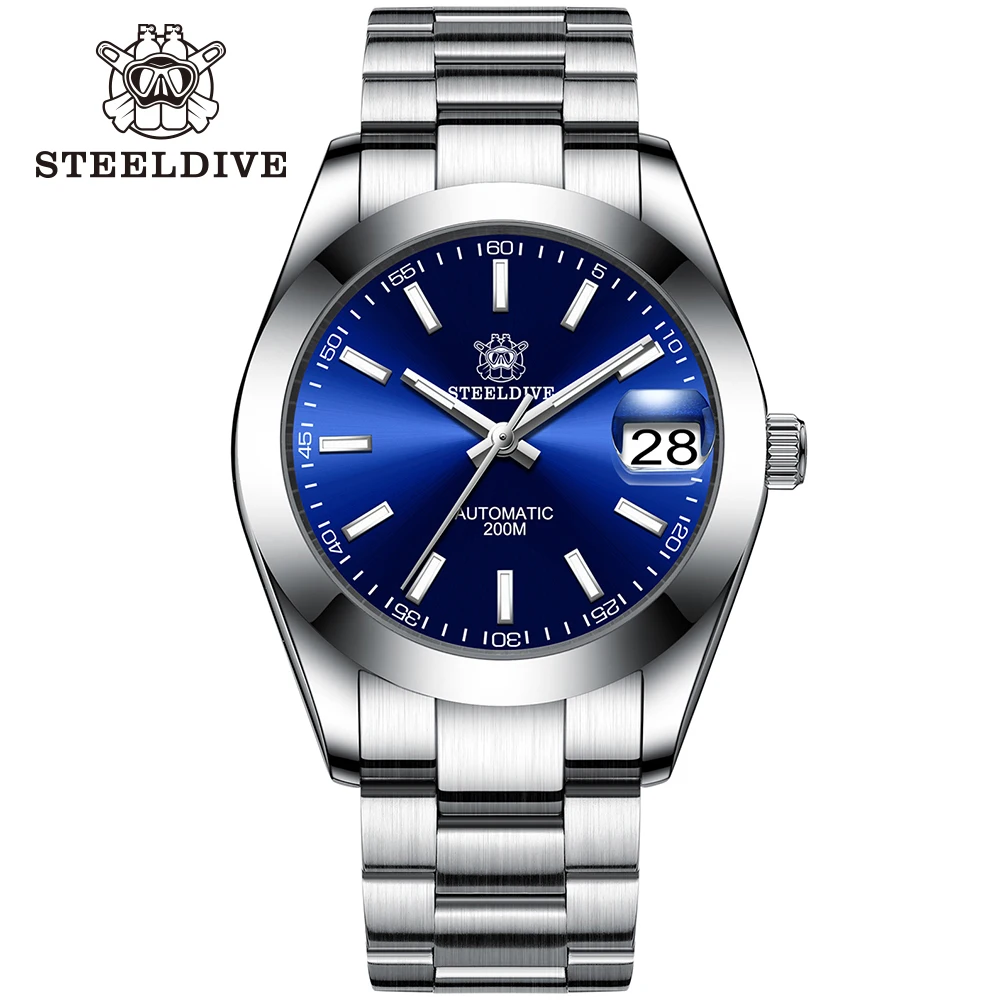 Top Trends: STEELDIVE SD 1934 Blue Dial Blue Luninous Small Size 39mm Steel Case 200M Water Resistant Date Function Mens Business Watch Dive Shoppable Styles