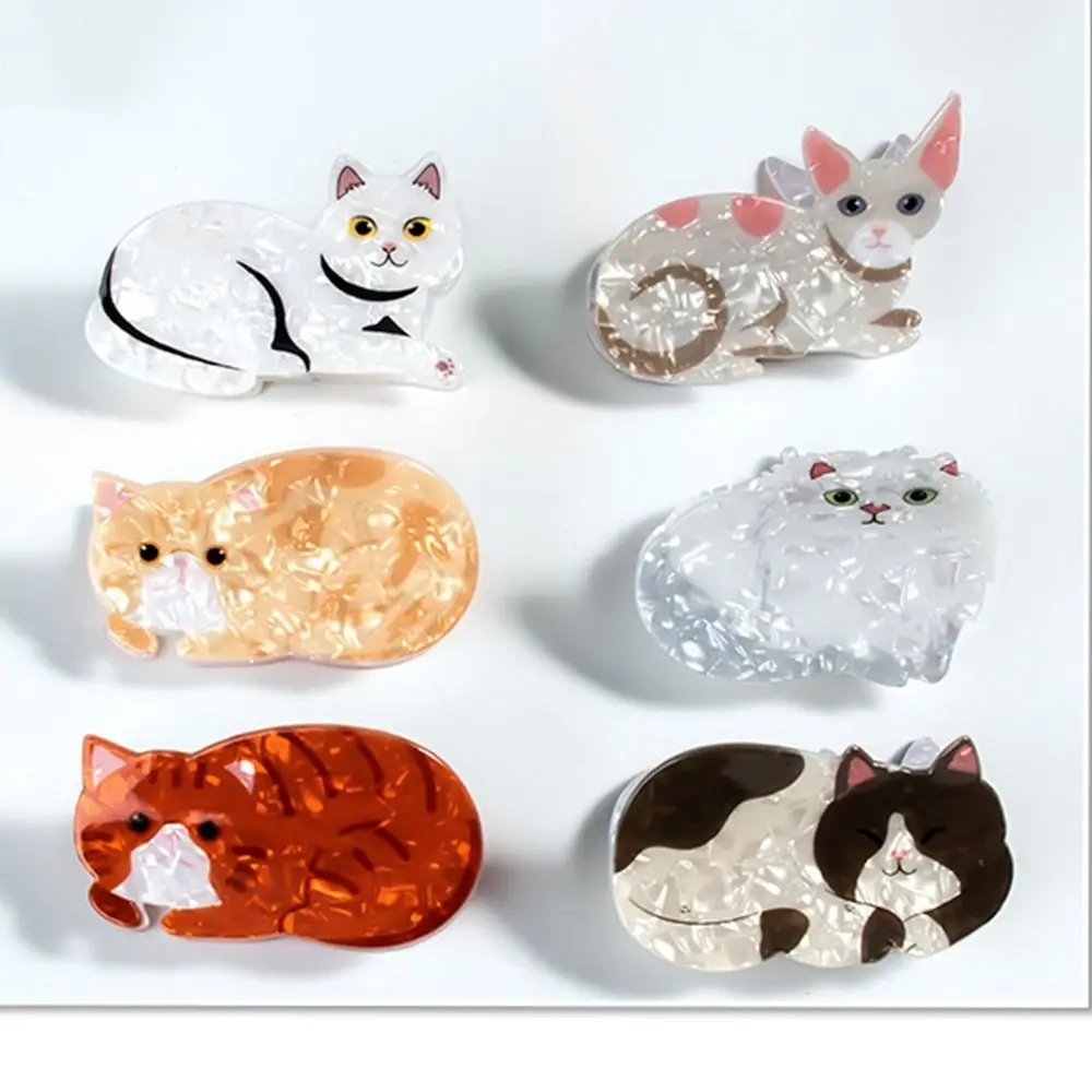 Top Trends: New Texture Cat Hair Claw For Women Cartoon Cute Animal Acetate Hair Clip Shark Clip Headwear Shoppable Styles