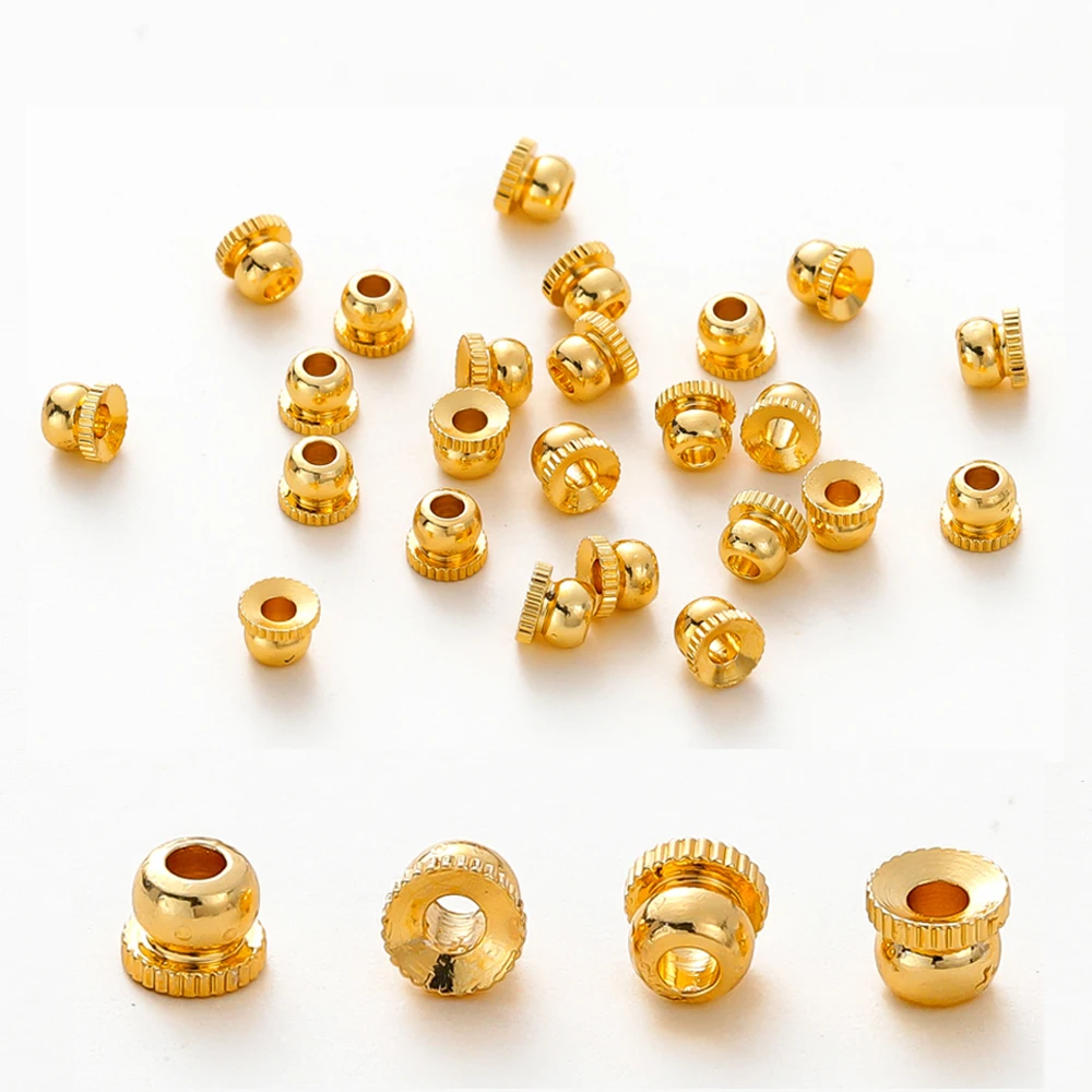 Top Trends: 20 / 50pcs 14K / 18K Gold Plated Bead Caps Spacer Beads For Bracelet Separators Glossy Beads DIY Jewellery Making Supplies Wholesale Shoppable Styles