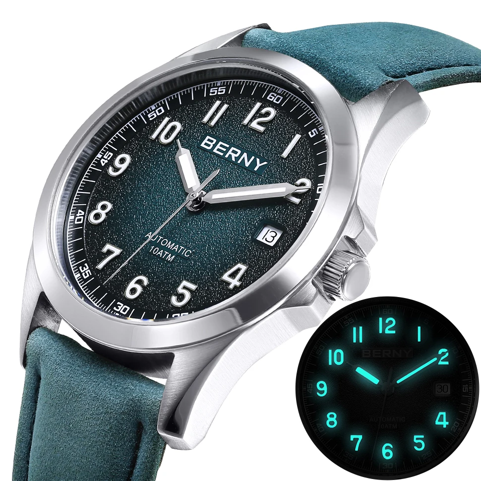 Top Trends: BERNY Automatic Watch Men Seagull ST2130 Luminous Mechanical Wristwatch Sapphire Waterproof 10ATM Top Brand Luxury Watch For Men Shoppable Styles