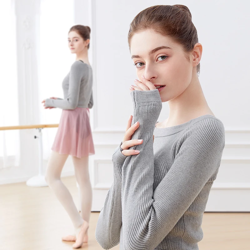 Top Trends: Fashion Women Girl Ballet Gymnastic Leotard Off Shoulder Long Sleeved Dance Sweater Top Coat Kids Dance Clothing Wrap Ballet Shoppable Styles